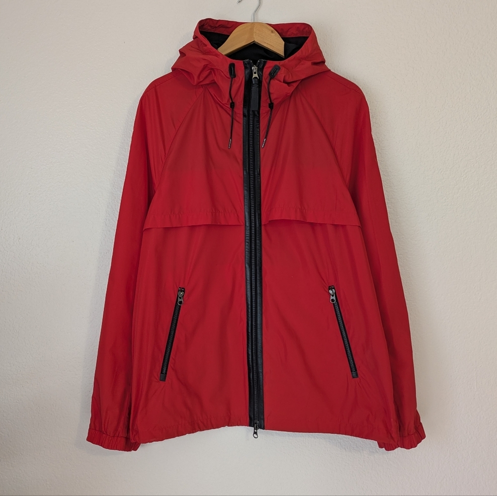 Mackage Rainwear Red Hooded Windbreaker